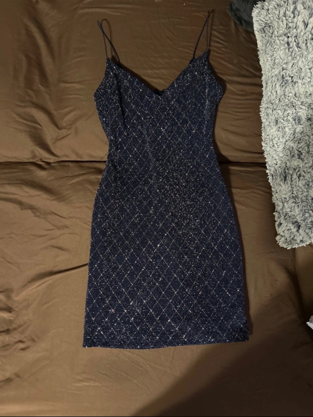 B. Smart Navy Sparkle Slip Mini Dress